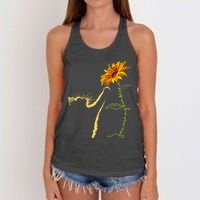 Cat Sunflower Gifts For Cat Lovers Cat Mom Cat Lady Women's Knotted Racerback Tank