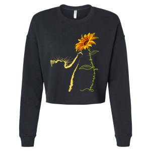 Cat Sunflower Gifts For Cat Lovers Cat Mom Cat Lady Cropped Pullover Crew