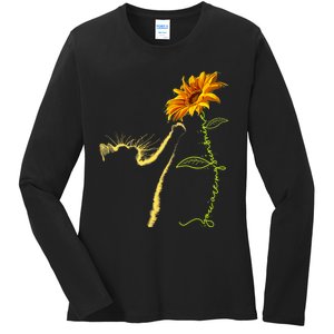 Cat Sunflower Gifts For Cat Lovers Cat Mom Cat Lady Ladies Long Sleeve Shirt