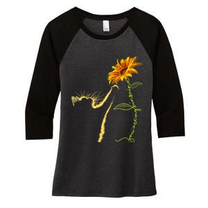 Cat Sunflower Gifts For Cat Lovers Cat Mom Cat Lady Women's Tri-Blend 3/4-Sleeve Raglan Shirt