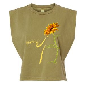 Cat Sunflower Gifts For Cat Lovers Cat Mom Cat Lady Garment-Dyed Women's Muscle Tee