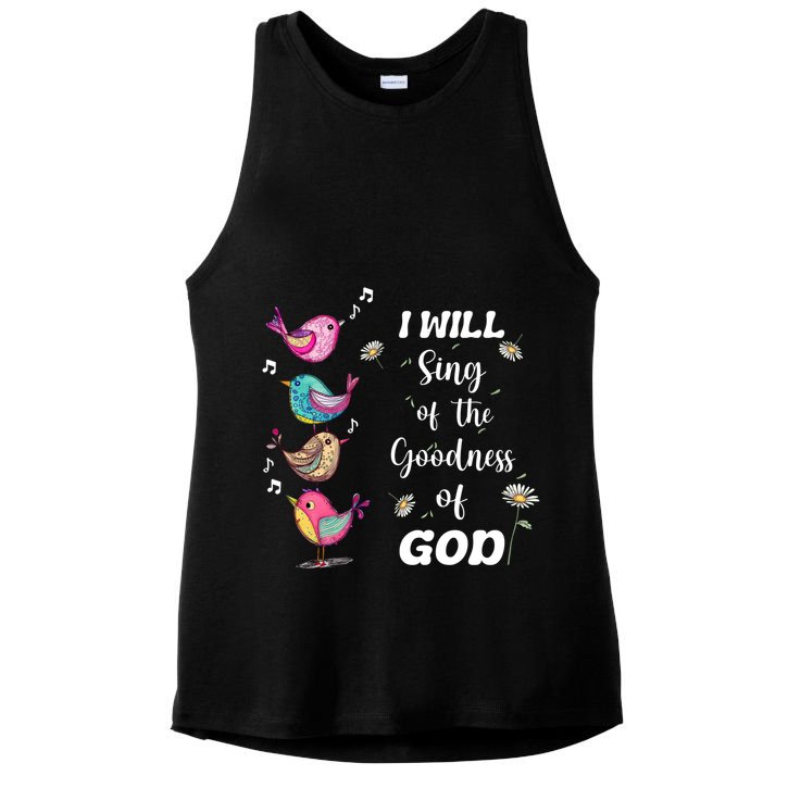 Cute Sing Goodness Of God Christian Bible Verse Ladies PosiCharge Tri-Blend Wicking Tank