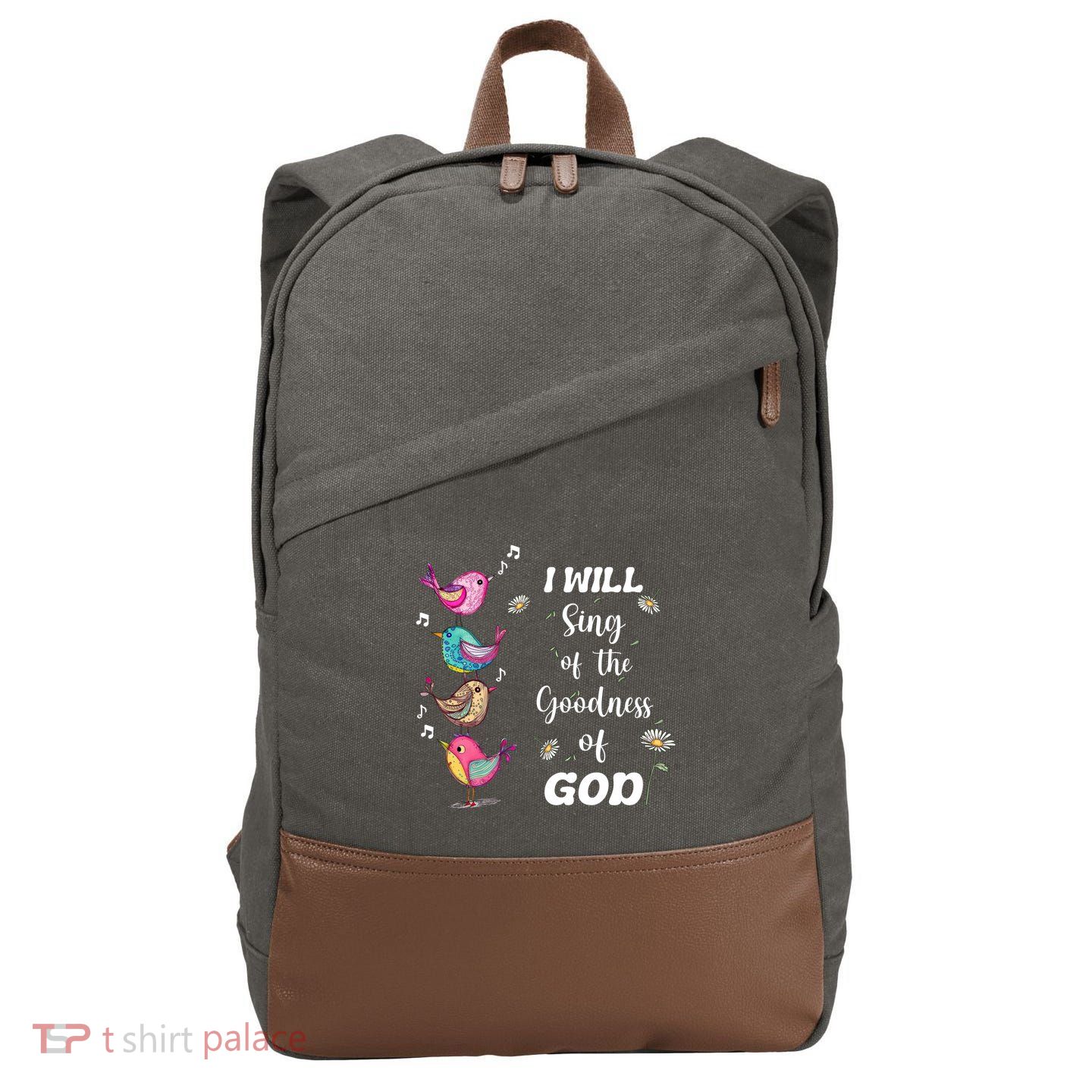 Cute Sing Goodness Of God Christian Bible Verse Cotton Canvas Backpack