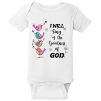 Cute Sing Goodness Of God Christian Bible Verse Baby Bodysuit