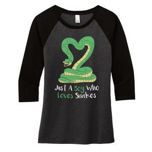 Cute Snake Gift Girl Boy Boa Constrictor Women's Tri-Blend 3/4-Sleeve Raglan Shirt