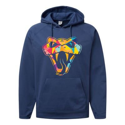 Colorful Snake Head Serpent Performance Fleece Hoodie