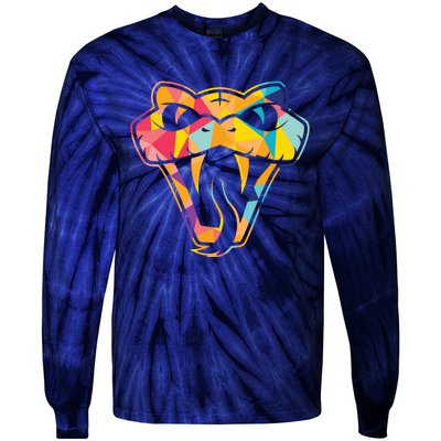 Colorful Snake Head Serpent Tie-Dye Long Sleeve Shirt