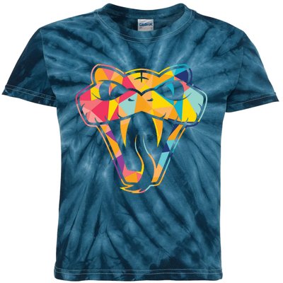 Colorful Snake Head Serpent Kids Tie-Dye T-Shirt