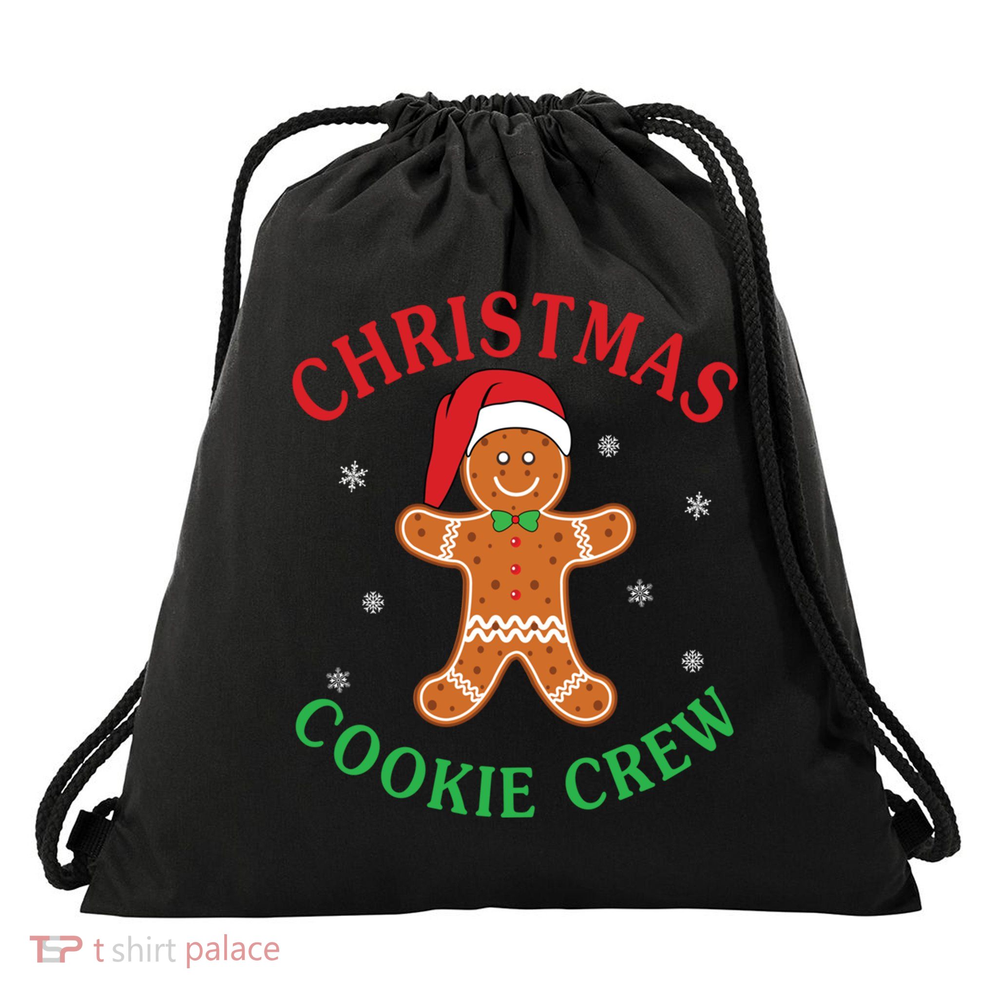 Christmas Santa Hat Gingerbread Cookie Crew Baking Team Great Gift Drawstring Bag