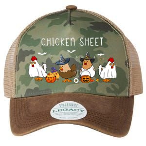 Chicken Sheet Halloween Ghost Chickens Farm Animal Lover Legacy Tie Dye Trucker Hat