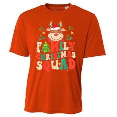 Cute Santa Hat Reindeer Family Christmas Squad Xmas Pajama Gift Cooling Performance Crew T-Shirt