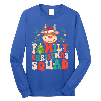 Cute Santa Hat Reindeer Family Christmas Squad Xmas Pajama Gift Long Sleeve Shirt