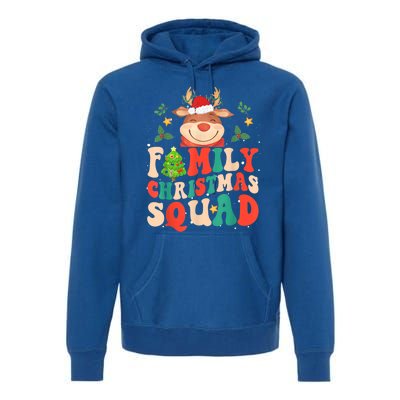 Cute Santa Hat Reindeer Family Christmas Squad Xmas Pajama Gift Premium Hoodie