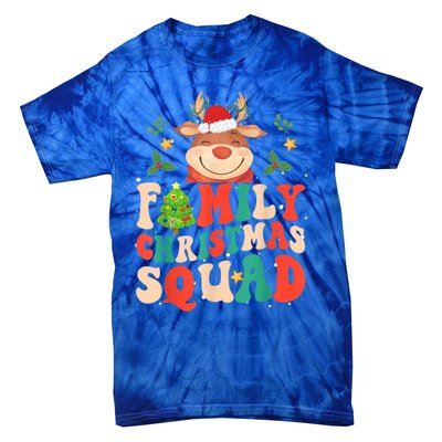 Cute Santa Hat Reindeer Family Christmas Squad Xmas Pajama Gift Tie-Dye T-Shirt