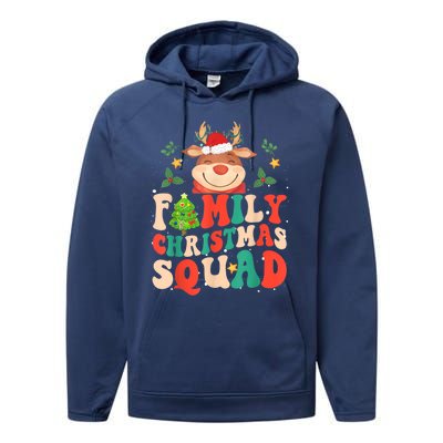 Cute Santa Hat Reindeer Family Christmas Squad Xmas Pajama Gift Performance Fleece Hoodie