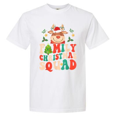 Cute Santa Hat Reindeer Family Christmas Squad Xmas Pajama Gift Garment-Dyed Heavyweight T-Shirt