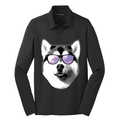 Cool Siberian Husky T Gift For Men Women Boy Girl Silk Touch Performance Long Sleeve Polo