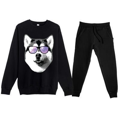 Cool Siberian Husky T Gift For Men Women Boy Girl Premium Crewneck Sweatsuit Set