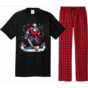 Christmas Santa Hockey Goalie Ugly Christmas Cute Gift Pajama Set