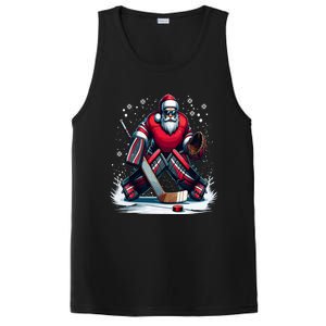 Christmas Santa Hockey Goalie Ugly Christmas Cute Gift PosiCharge Competitor Tank