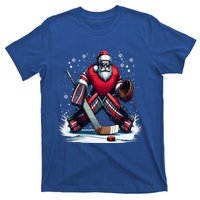 Christmas Santa Hockey Goalie Ugly Christmas Cute Gift T-Shirt