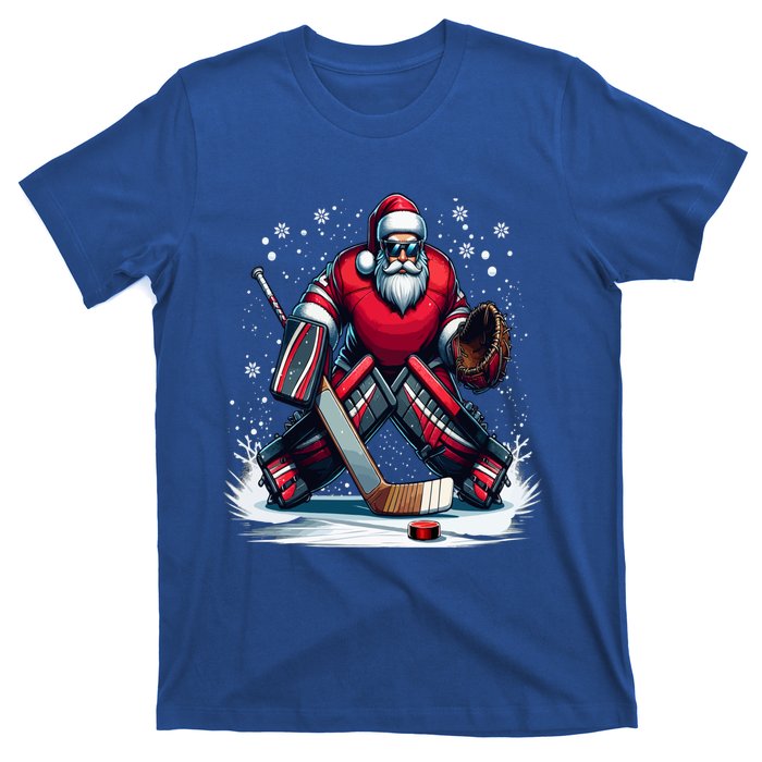 Christmas Santa Hockey Goalie Ugly Christmas Cute Gift T-Shirt