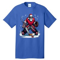 Christmas Santa Hockey Goalie Ugly Christmas Cute Gift Tall T-Shirt