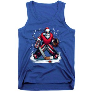 Christmas Santa Hockey Goalie Ugly Christmas Cute Gift Tank Top