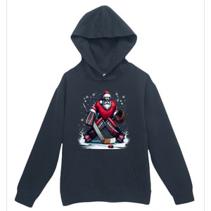 Christmas Santa Hockey Goalie Ugly Christmas Cute Gift Urban Pullover Hoodie