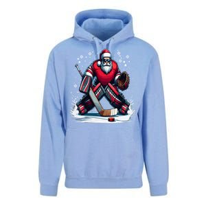 Christmas Santa Hockey Goalie Ugly Christmas Cute Gift Unisex Surf Hoodie