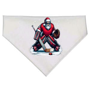 Christmas Santa Hockey Goalie Ugly Christmas Cute Gift USA-Made Doggie Bandana