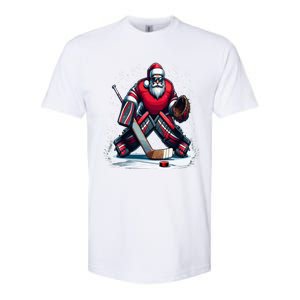 Christmas Santa Hockey Goalie Ugly Christmas Cute Gift Softstyle CVC T-Shirt