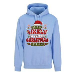 Christmas Santa Hat Most Likely To Spread Christmas Cheer Gift Unisex Surf Hoodie