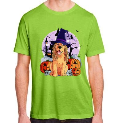 Cocker Spaniel Happy Halloween Dog Witch Pumpkin Adult ChromaSoft Performance T-Shirt