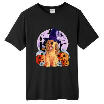 Cocker Spaniel Happy Halloween Dog Witch Pumpkin Tall Fusion ChromaSoft Performance T-Shirt