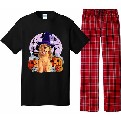 Cocker Spaniel Happy Halloween Dog Witch Pumpkin Pajama Set