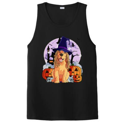 Cocker Spaniel Happy Halloween Dog Witch Pumpkin PosiCharge Competitor Tank