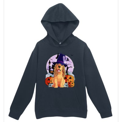 Cocker Spaniel Happy Halloween Dog Witch Pumpkin Urban Pullover Hoodie