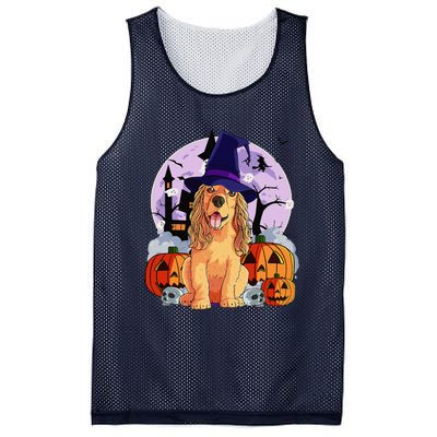 Cocker Spaniel Happy Halloween Dog Witch Pumpkin Mesh Reversible Basketball Jersey Tank