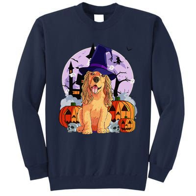 Cocker Spaniel Happy Halloween Dog Witch Pumpkin Tall Sweatshirt