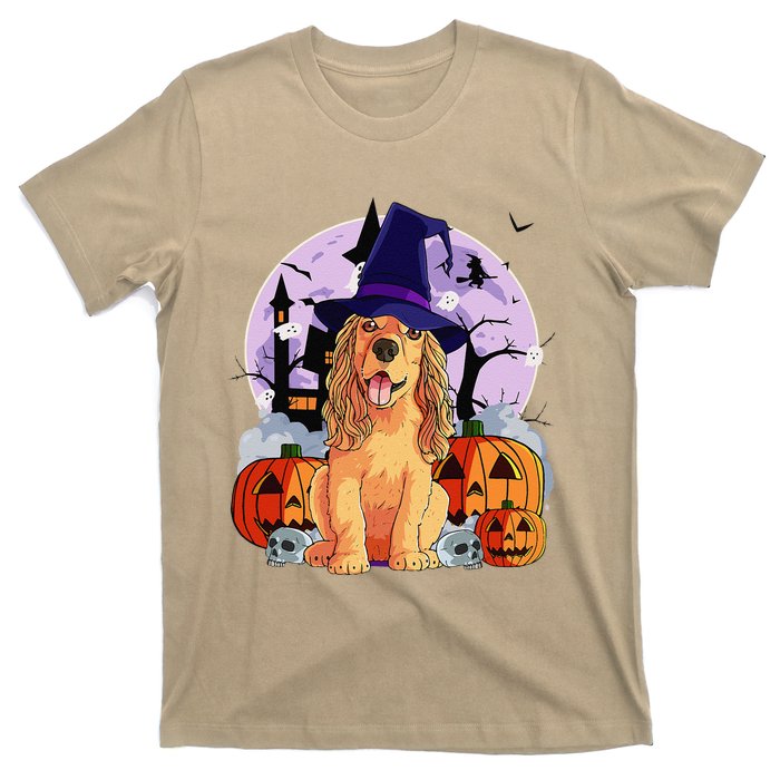 Cocker Spaniel Happy Halloween Dog Witch Pumpkin T-Shirt