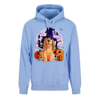 Cocker Spaniel Happy Halloween Dog Witch Pumpkin Unisex Surf Hoodie