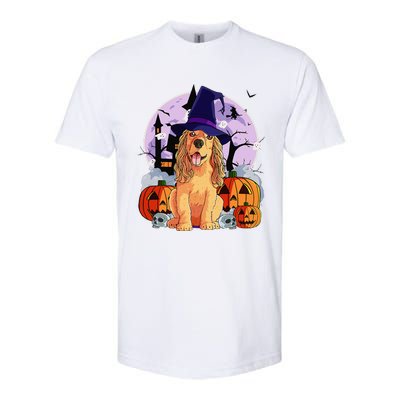 Cocker Spaniel Happy Halloween Dog Witch Pumpkin Softstyle CVC T-Shirt