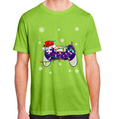 Christmas Santa Hat Video Gamer Controller Xmas Gift Adult ChromaSoft Performance T-Shirt