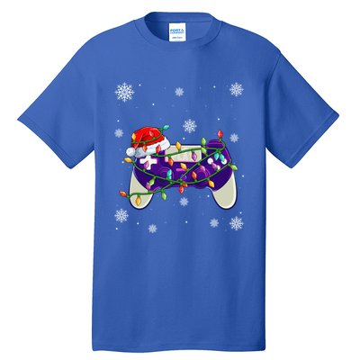 Christmas Santa Hat Video Gamer Controller Xmas Gift Tall T-Shirt