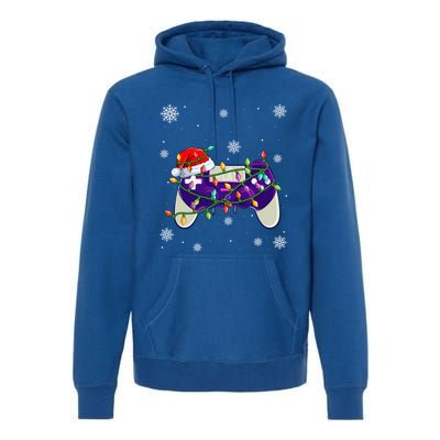 Christmas Santa Hat Video Gamer Controller Xmas Gift Premium Hoodie