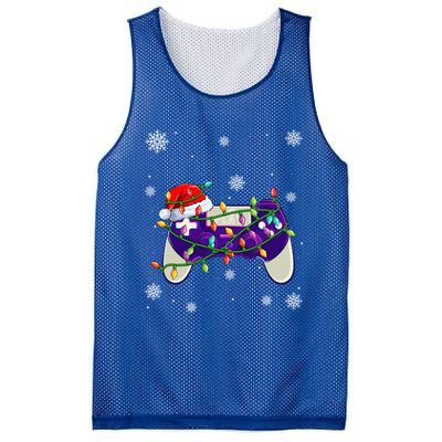 Christmas Santa Hat Video Gamer Controller Xmas Gift Mesh Reversible Basketball Jersey Tank