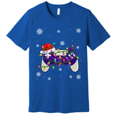 Christmas Santa Hat Video Gamer Controller Xmas Gift Premium T-Shirt