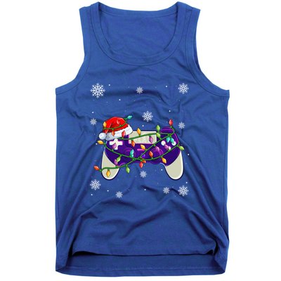 Christmas Santa Hat Video Gamer Controller Xmas Gift Tank Top