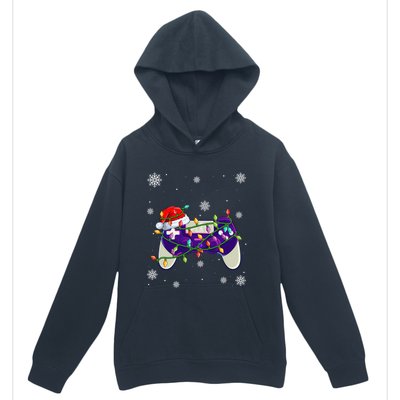 Christmas Santa Hat Video Gamer Controller Xmas Gift Urban Pullover Hoodie